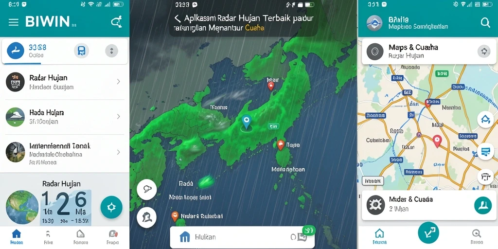 Tampilan antarmuka BIWIN yang menampilkan fungsi Radar Hujan yang jelas dan informatif.