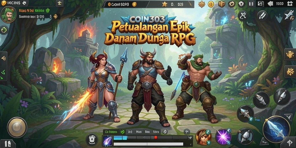 Tampilan antarmuka COIN303 yang menakjubkan dalam game RPG.