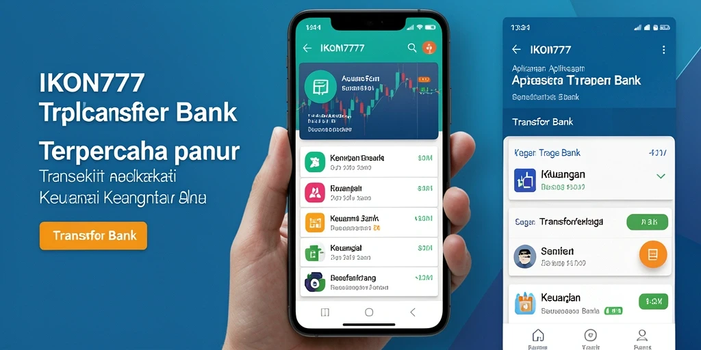 Antarmuka pengguna IKON777 untuk transfer bank yang mudah dan cepat.