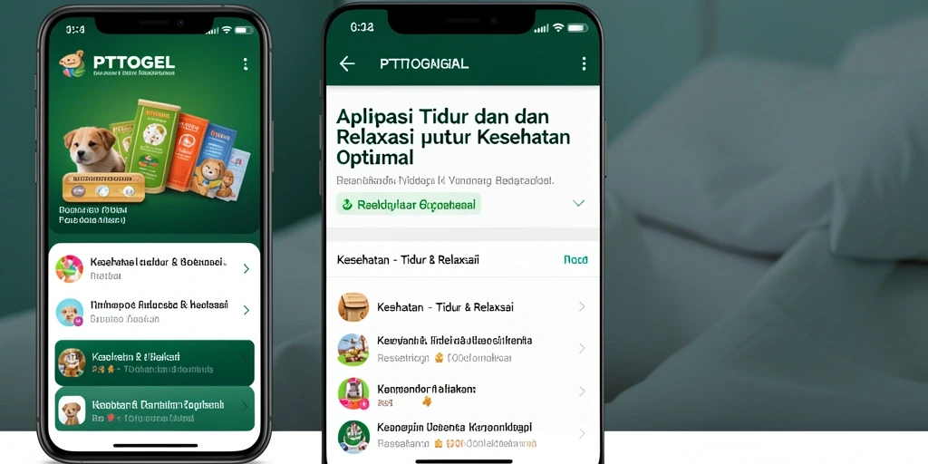 Antarmuka PTTOGEL yang sederhana dan menenangkan untuk tidur yang berkualitas.