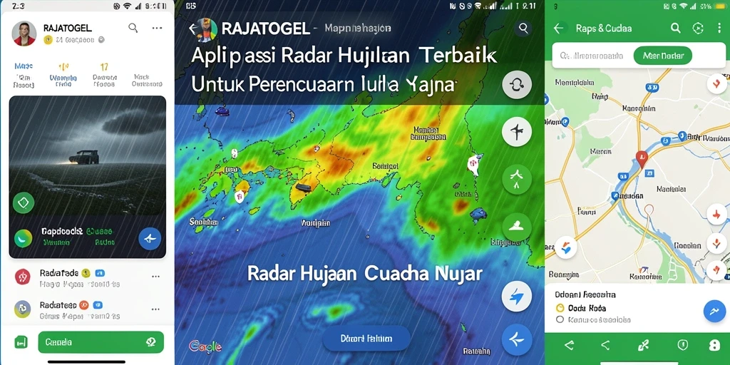 Tampilan antarmuka aplikasi Radar Hujan RAJATOGEL yang informatif.
